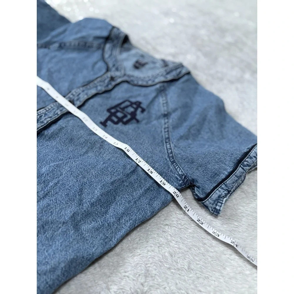 Gap Boys XL Button Blue Denim Baseball Jersey‎ Top Shirt
